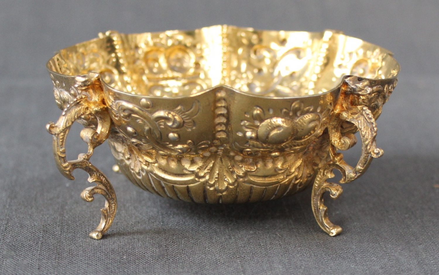 A Victorian silver-gilt sugar bowl