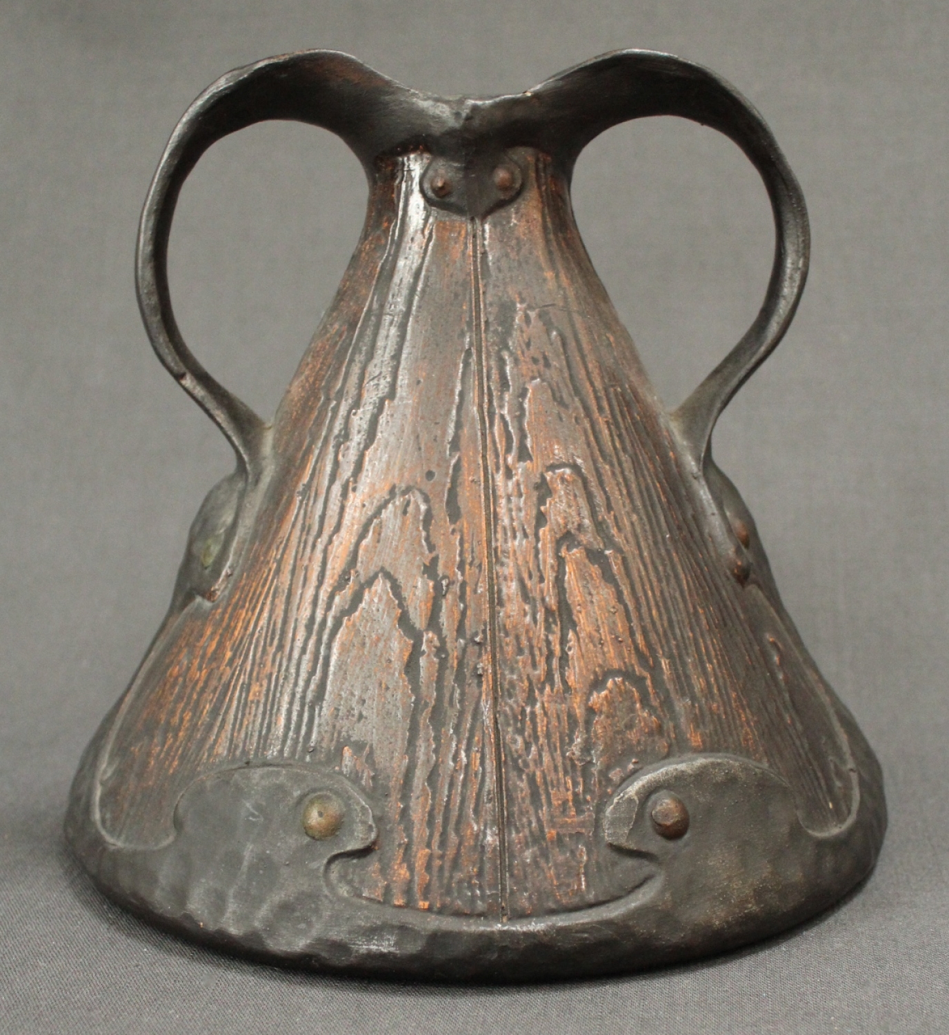A Bretby 'faux bois' tapering vase